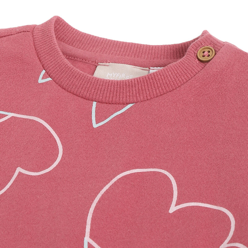 Girls Medium Red Printed Sweatshirt image number 2